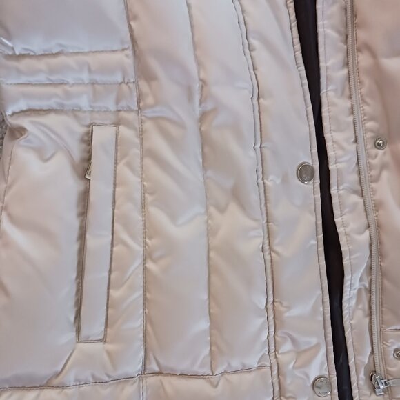 Utex Women's Winter Down Filled Coat Long Quilted Sm Removable Hood Zip Pockets - Picture 6 of 12